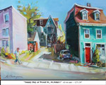 Sunny Day at Wood St., St. John's, Oil on Canvas